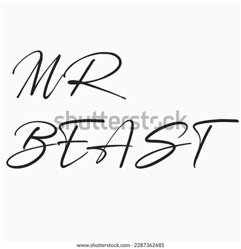 Mr Beast Name Calligraphy Badge Logo Stock Vector Royalty Free