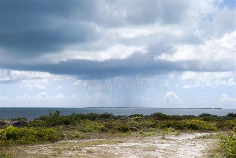 Rainy Clouds Over Grand Turk Island Stock Photo Image Of Holiday