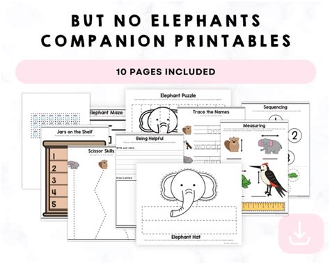But No Elephants Companion Printable Crystalandcomp
