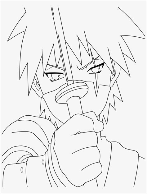Hatake Kakashi Holding Sword Coloring Page Anime Coloring Pages Sexiz
