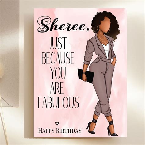 Fabulous Card Ethnic Cards Black Woman Birthday Card Etsy Uk