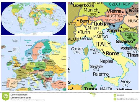Italy And World Stock Illustration Illustration Of