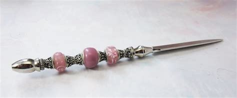 Letter Opener Pretty Pink Art Glass Beads Pink By Gwynstone