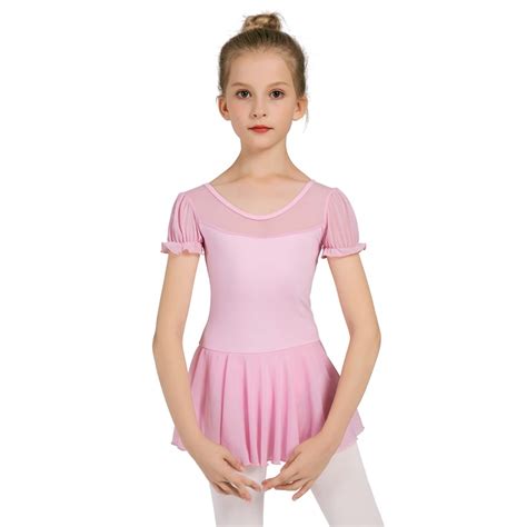 Kids Dancewear Childrens Pink Short Sleeved Ballet Dance Leotard Other