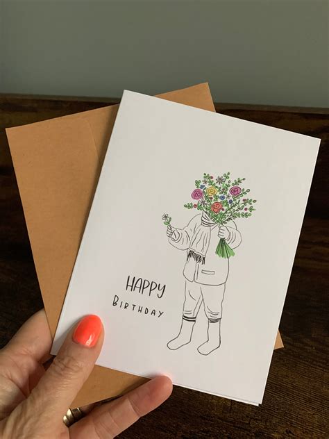 Happy Birthday Card Minimalist Birthday Card Simple Etsy
