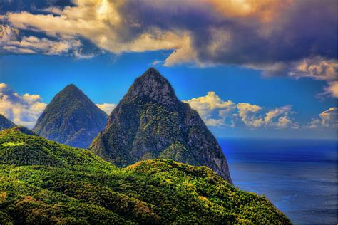 The Pitons St Lucia By Tom Till