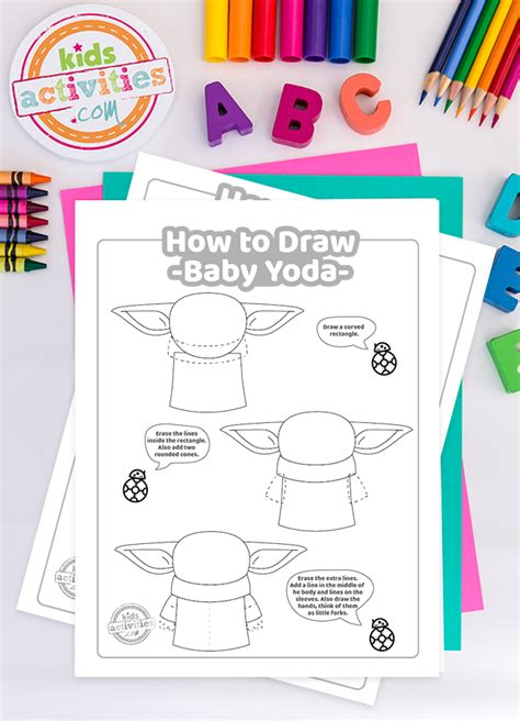 How To Draw Baby Yoda Art For Kids Hub