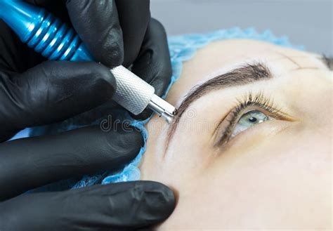 Microblading Eyebrows Workflow Stock Image Image Of Face Specialist