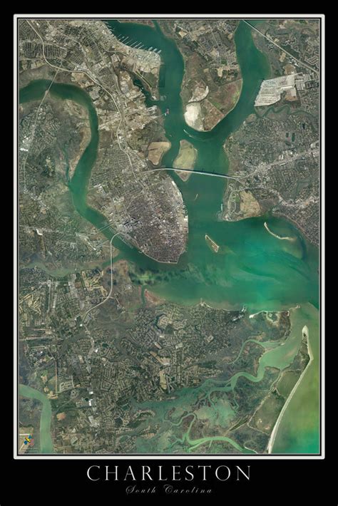 The Charleston South Carolina Satellite Poster Map