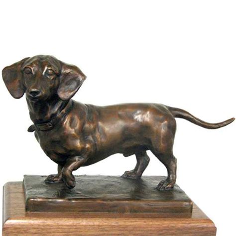 Life Size Bronze Dachshund Garden Memorial Statue Metal Dog Yard Decor