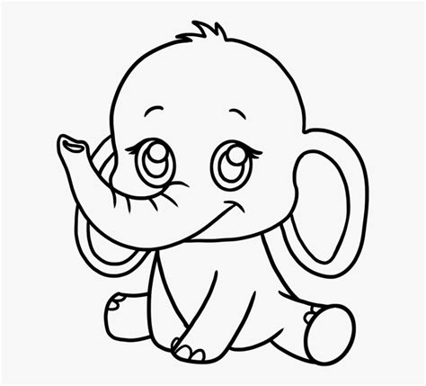 Baby Elephant Clip Art Black And White Free Transparent Clipart