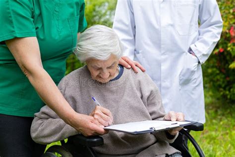 Elderly Care Insurance Form Stock Image Image Of Paralysis