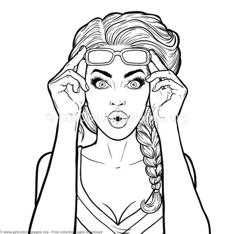 1 Pop Art Girl Coloring Pages Pop Art Coloring Pages People Coloring