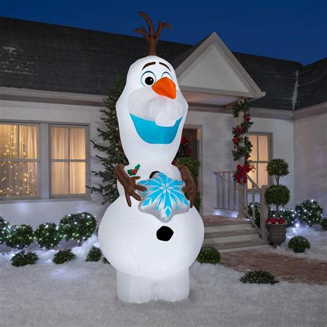 Disney 11 ft. PreLit Inflatable Olaf with Snowflake Airblown116985