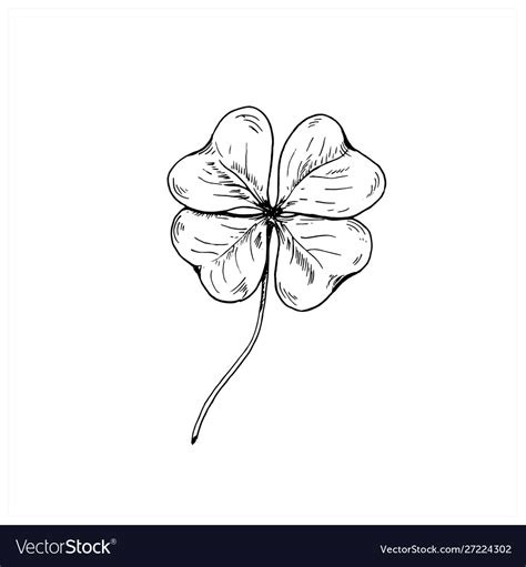 How To Draw A Four Leaf Clover Easy Step By Step