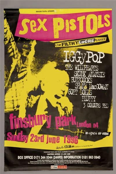 Lot Detail Sex Pistols British Punk Rock Band 1996 The Filthy Lucre Tour Original Poster 40
