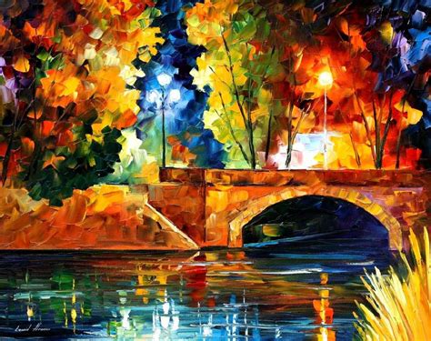 Bridge Over The Life Palette Knife Oil Painting On Canvas By Leonid