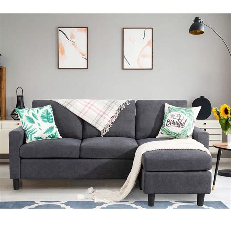 Buy Shintenchi Convertible Sectional Sofa Couch Modern Linen Fabric L Shaped Couch Seat Sofa