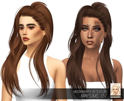 Sims 4 Hairs Miss Paraply Maysims 151 Hair Retextured
