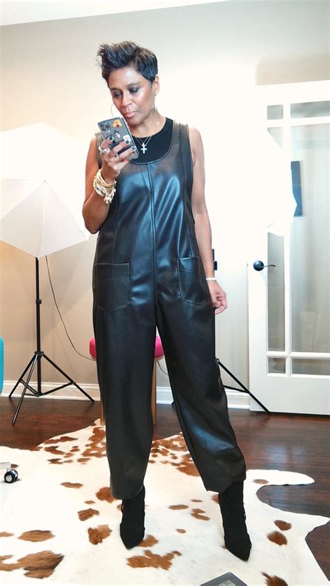 Zara Faux Leather Overalls Fashionistaover40