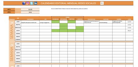 Calendario Gratis Para Redes Sociales Tendap
