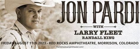 Jon Pardi Tickets 11th August Red Rocks Amphitheatre
