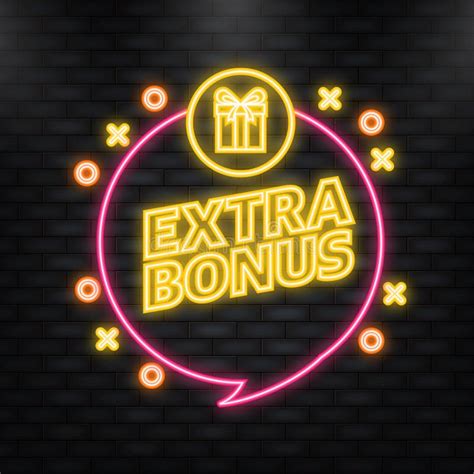 Neon Icon Extra Bonus Realistic Banner Product Advertising Web