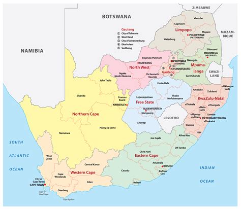 Bản đồ Cộng Hòa Nam Phi Khổ Lớn Phóng To Năm 2023