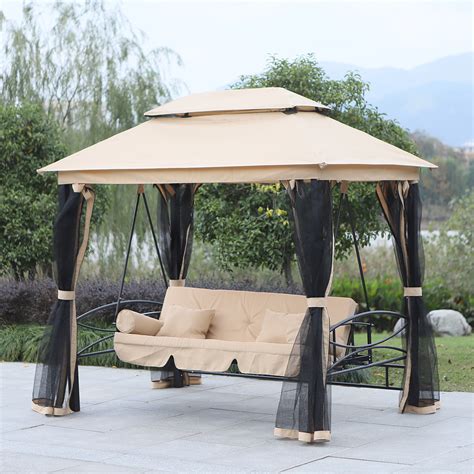 Outdoor swing bed is utterly the ultimate piece of furniture that will without any doubt provide you with. Outsunny 3 Seater Swing Hammock Garden Chair Bench Day Bed ...