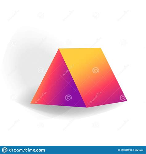 Triangular Prism One 3d Geometric Shape With Holographic Gradient
