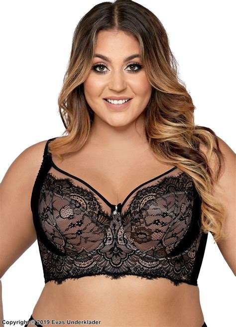 Soft Longline Bra Lace Overlay Straps Over Bust B To J Cup