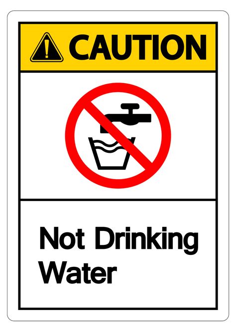 Caution Not Drinking Water Sign 4244721 Vector Art At Vecteezy