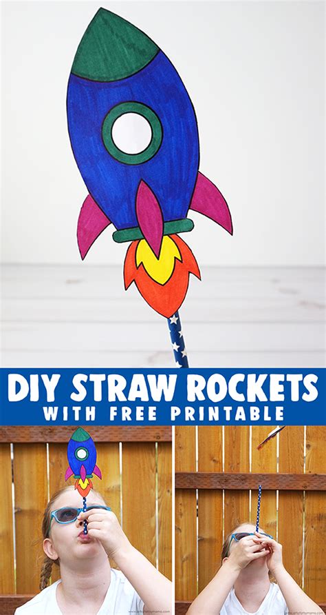Diy Straw Rockets With Free Printable Diy Straw Straw Rocket Rocket