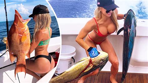 World S Sexiest Angler Emily Riemer Catches Kg Fish In Tiny Bikini My