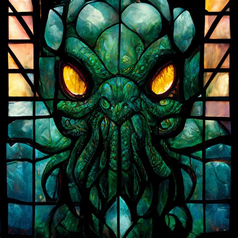 Cthulhu Stained Glass Window Prompt And Seed In Comments Rmidjourney