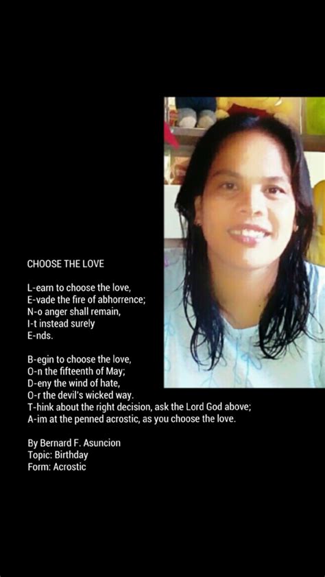 Choose The Love By Bernard F Asuncion Choose The Love Poem