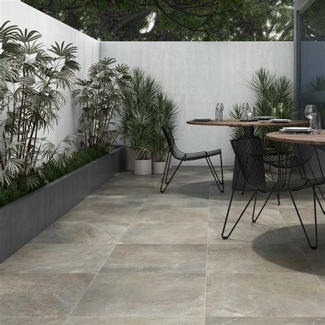 Amazonia Anti Slip Grey Stone Effect Matt Porcelain Floor Tile