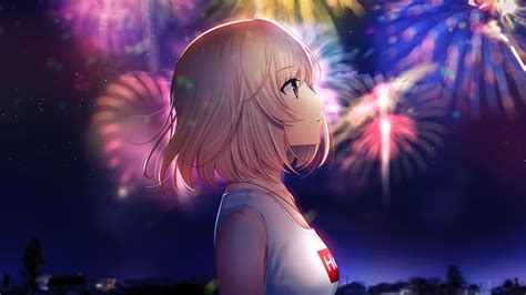 Anime Girl Fireworks 4k 42448 Wallpaper
