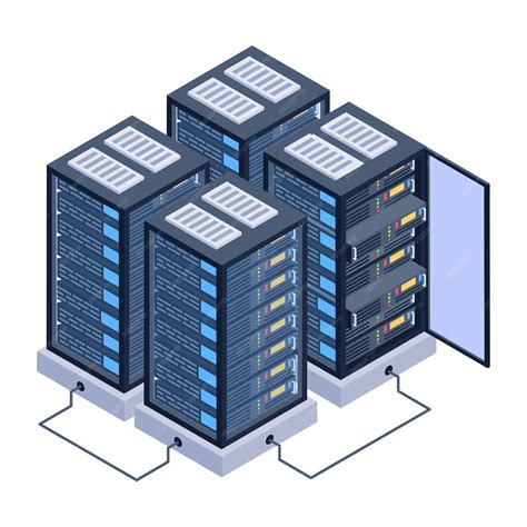 Premium Vector A Server Room Icon In Isometric Design Premium Download