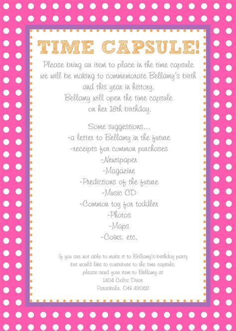 First Birthday Time Capsule Letter Examples Letter Ghw