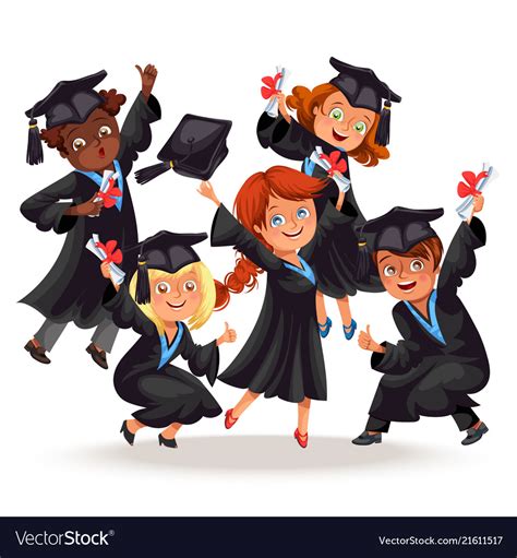 College Students Poster With Happy Graduates Vector Image