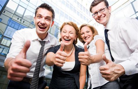 Happy Office Workers Stay Outdoor Affiliate Office Happy