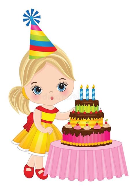 Cartoon Little Girl Holding Cake Stock Illustrations 351 Cartoon