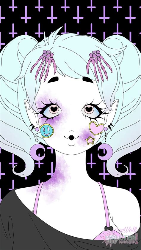 2k Free Download Pastel Monster Girl Goth Anime Hd Phone Wallpaper
