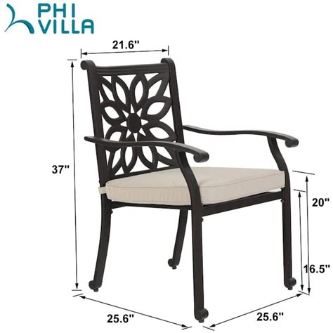 Phi Villa 2 Black Steel Frame Stationary Dining Chairs With Brown