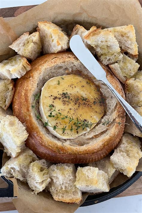 Baked Brie In A Sourdough Bread Bowl With Honey And Thyme The Pantry Mama
