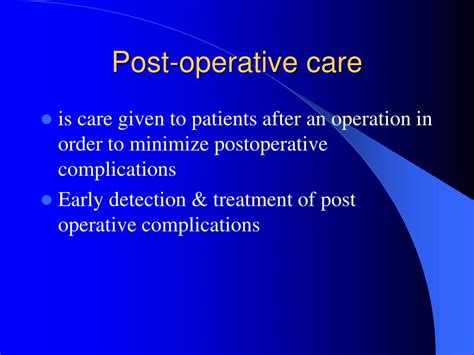 Post operative care of the left ventricular assist device patient in the acute care setting key concepts the newly implanted lvad patient is a post op cardiac PPT - PRE-OPERATIVE & POST-OPERATIVE CARE PowerPoint ...