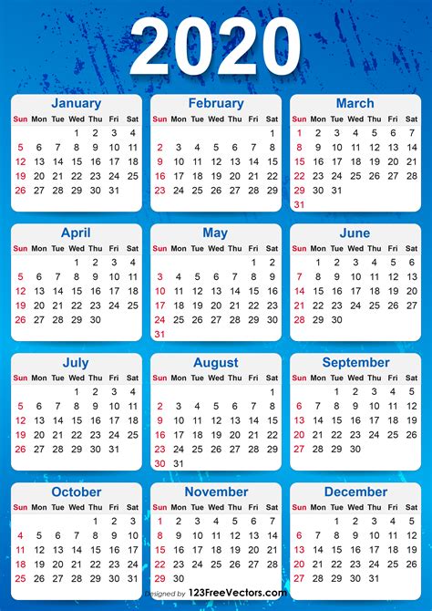 4 Year Calendar 2020 To 2020 Calendar Printables Free Templates