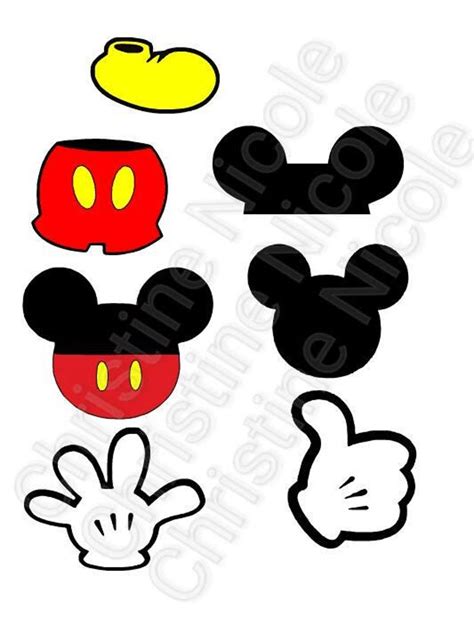 Mickey Mouse body parts SVG file | Etsy