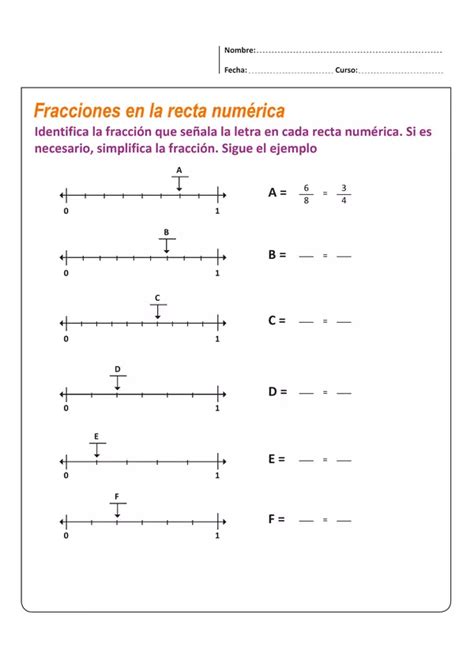 Ejercicio para poder encontrar fracciones en la recta numérica profe